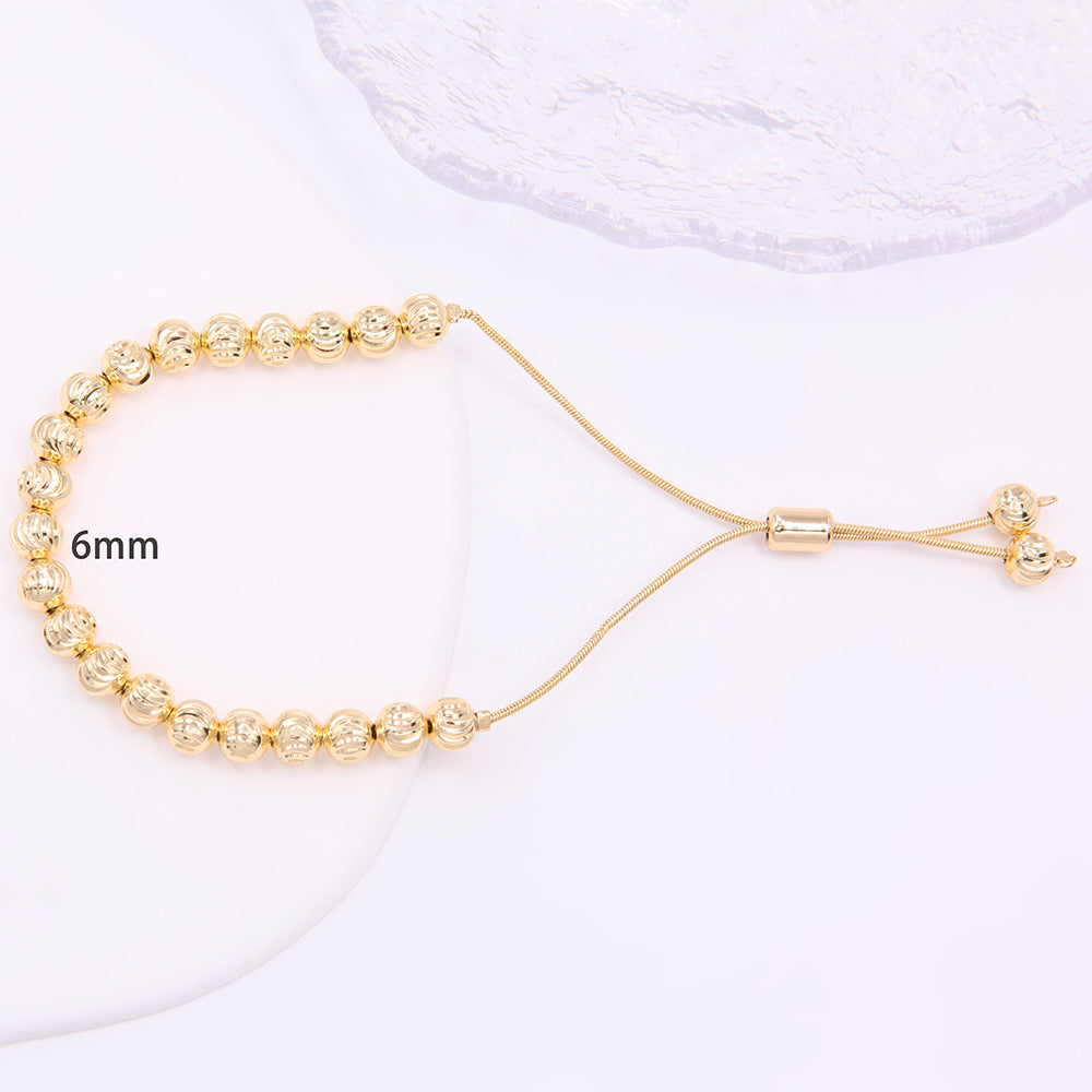 Simple Style Streetwear Solid Color Copper Shiny Metallic Plating 18k Gold Plated Bracelets