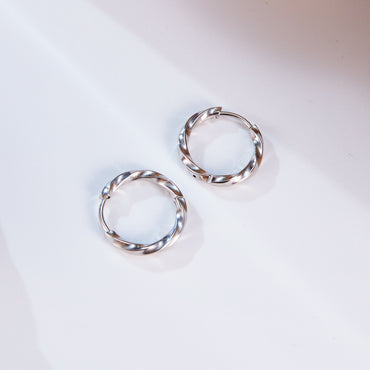 1 Pair Casual Modern Style Spiral Stripe Irregular Metal Stainless Steel Hoop Earrings