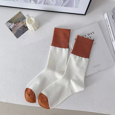 Women's Casual Color Block Polyester Cotton Polyester Crew Socks A Pair