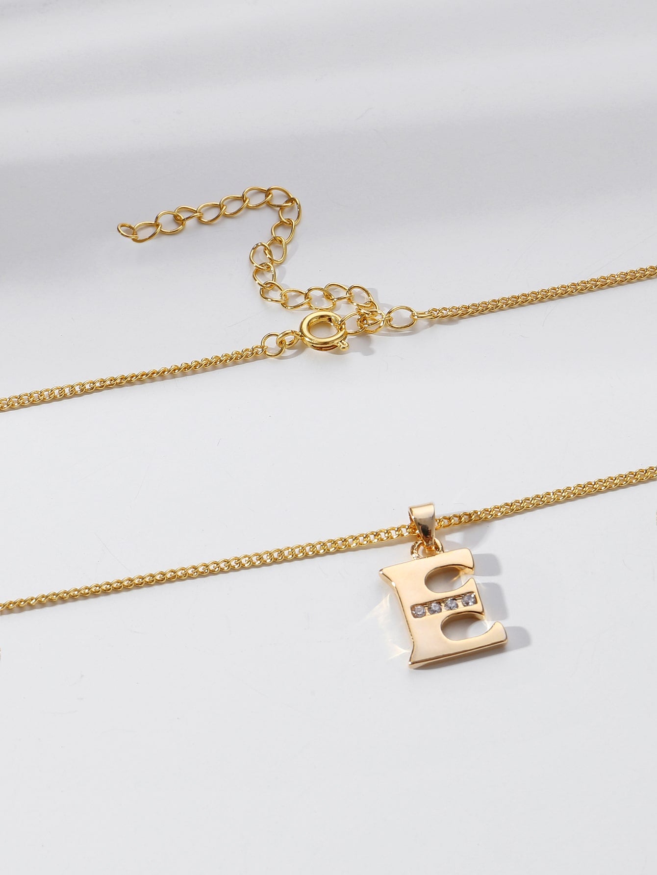 Simple Style Letter Copper Zircon 18k Gold Plated Pendant Necklace
