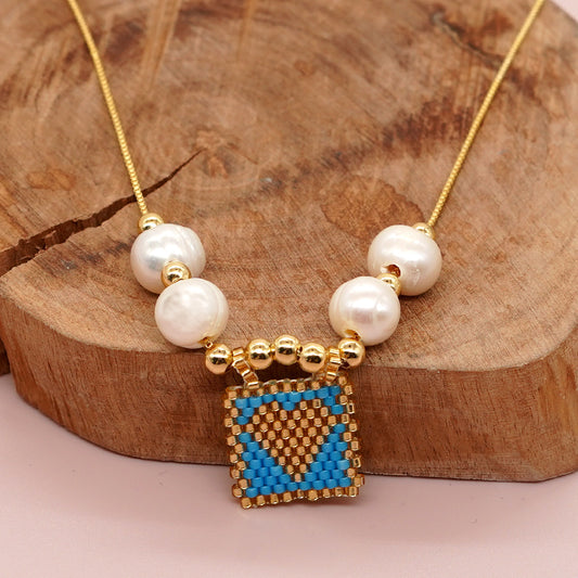 Lady Heart Shape Glass Glass Women's Pendant Necklace