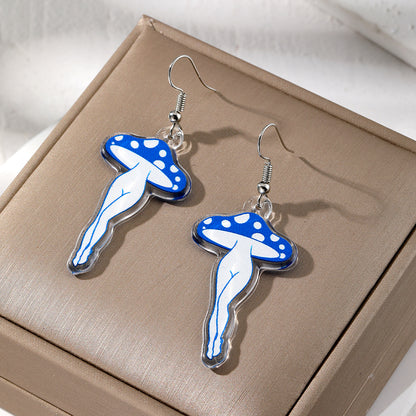 1 Pair Casual Cute Simple Style Mushroom Arylic Drop Earrings