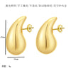 1 Pair Simple Style Water Droplets Plating Stainless Steel 18k Gold Plated Ear Studs