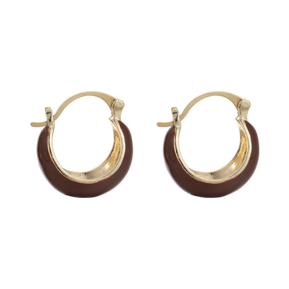 1 Pair Elegant Vintage Style Geometric Enamel Plating Inlay Alloy Resin Earrings