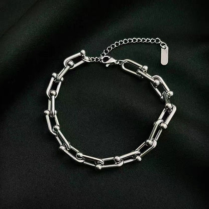 Simple Style Solid Color Titanium Steel Plating Bracelets 1 Piece