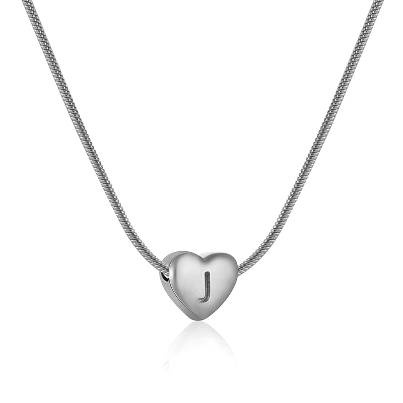 Simple Style Letter Heart Shape Stainless Steel Polishing 18k Gold Plated Pendant Necklace