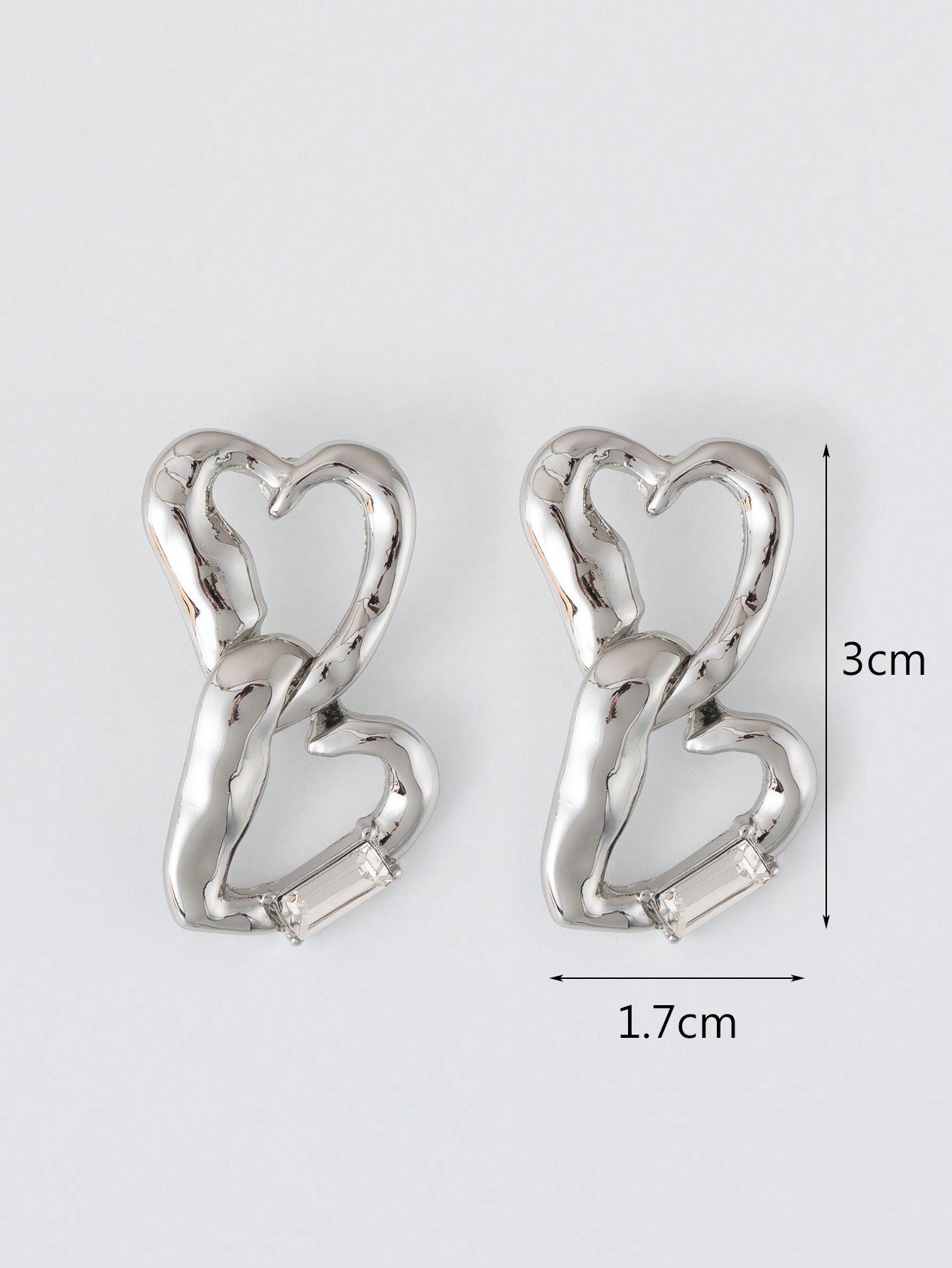 1 Pair Ig Style Simple Style Heart Shape Plating Inlay Alloy Zircon Silver Plated Drop Earrings