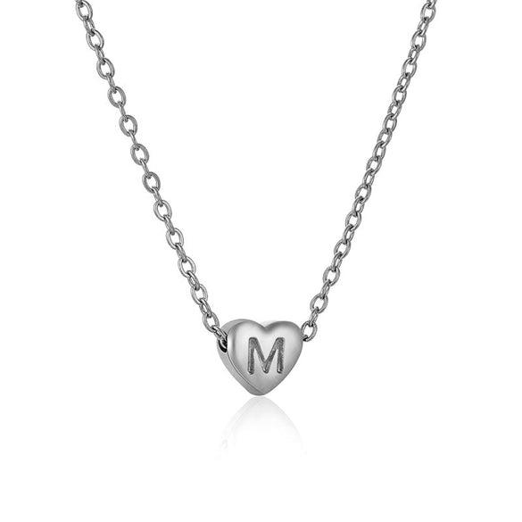 Simple Style Commute Letter Heart Shape Stainless Steel Polishing Plating Inlay 18k Gold Plated Necklace