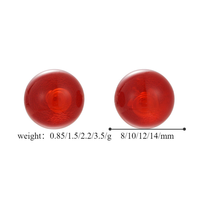 1 Pair Simple Style Round Resin Ear Studs
