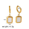 1 Pair Simple Style Quadrilateral Oval Polishing Plating Stainless Steel 18k Gold Plated Drop Earrings