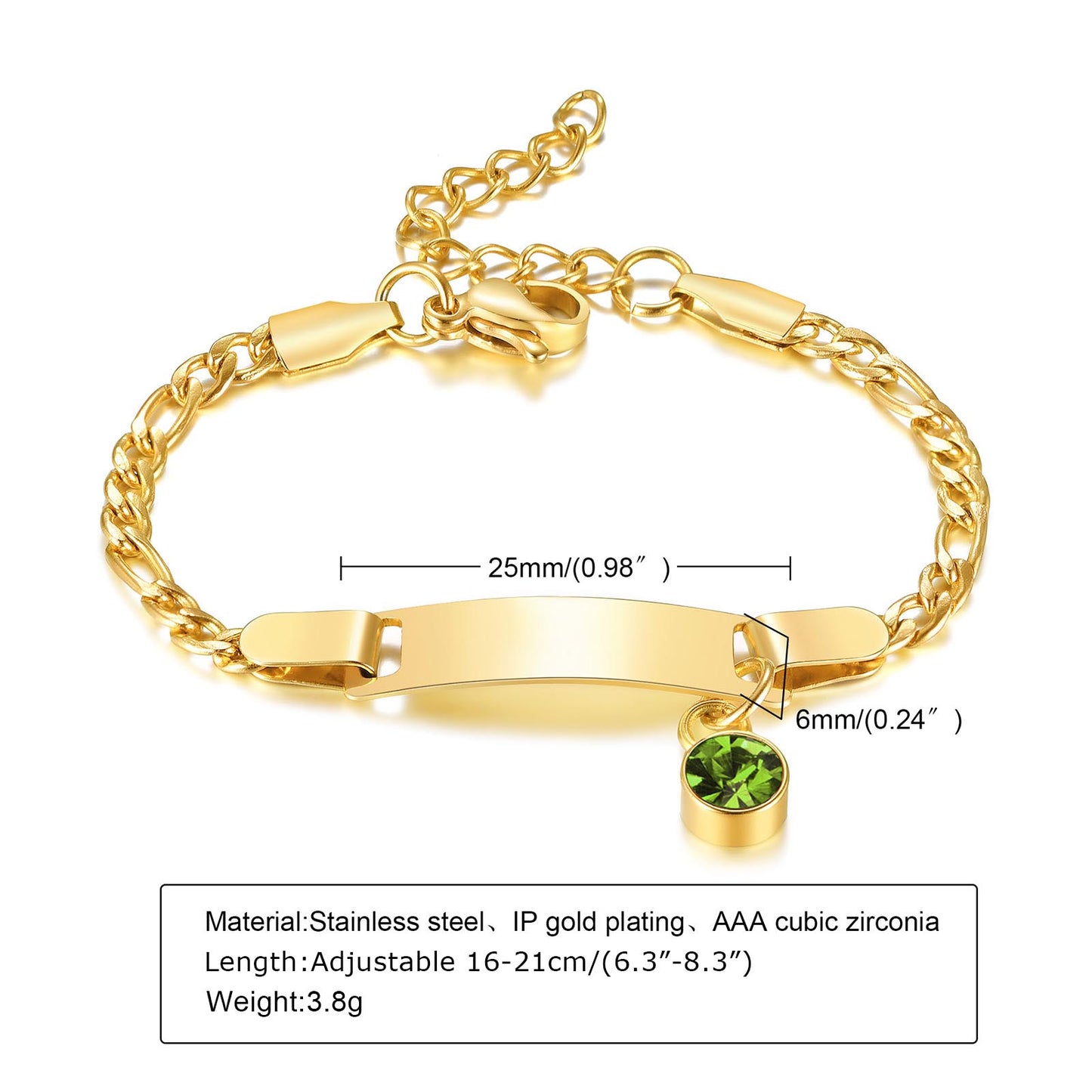 Casual Round Stainless Steel Plating Inlay Zircon Gold Plated Bracelets