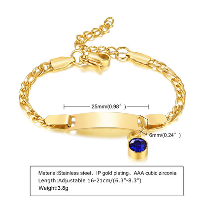Casual Round Stainless Steel Plating Inlay Zircon Gold Plated Bracelets