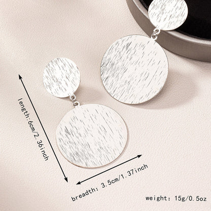 1 Pair Basic Classic Style Round Solid Color Alloy Drop Earrings