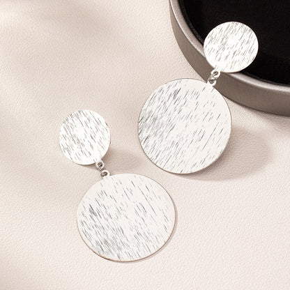 1 Pair Basic Classic Style Round Solid Color Alloy Drop Earrings