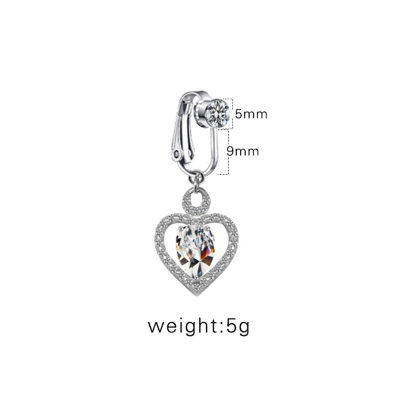 Casual Shiny Star Moon Heart Shape Stainless Steel Alloy White Gold Plated Gold Plated Rhinestones Glass Belly Ring In Bulk