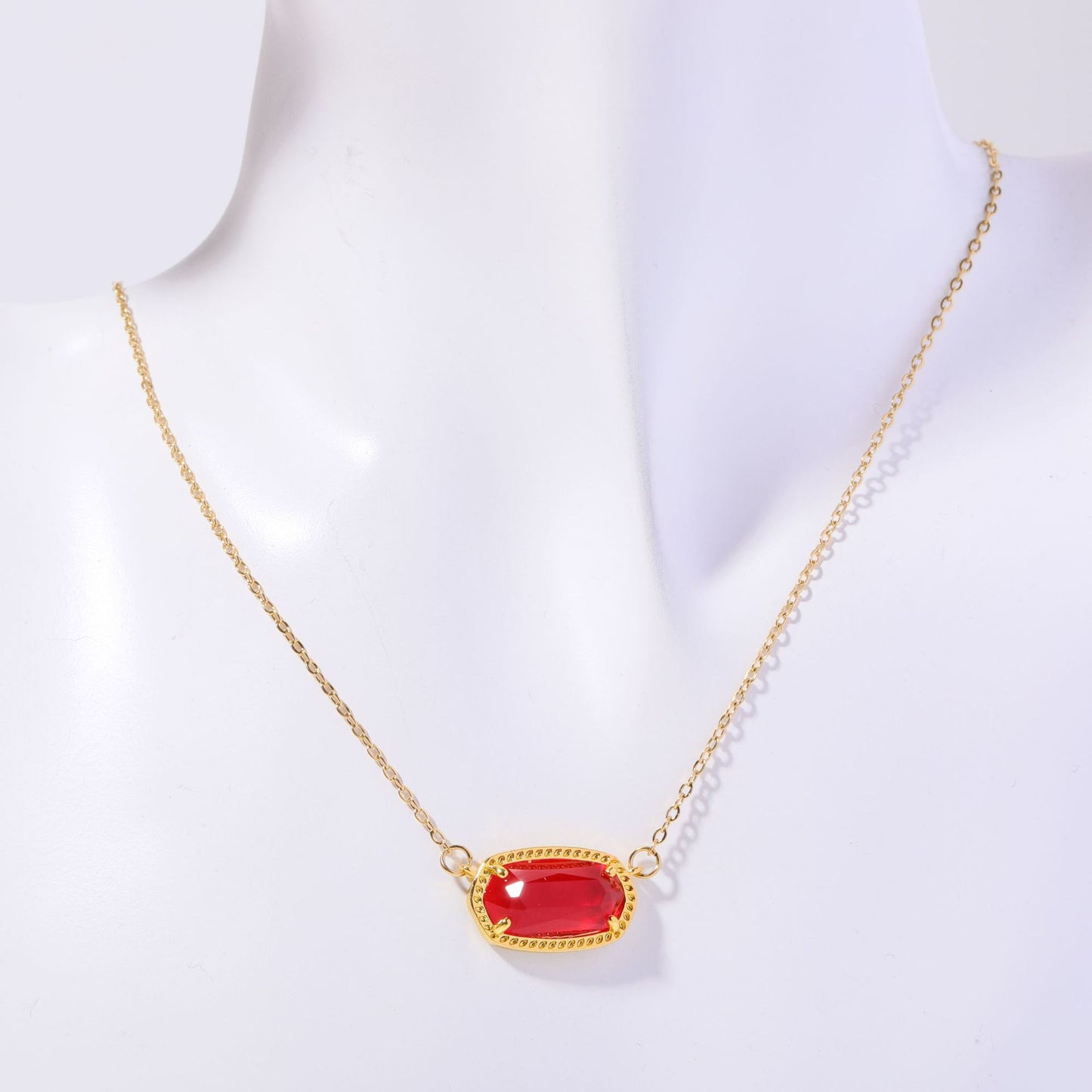 Simple Style Oval Stainless Steel Plating Inlay Birthstone 18k Gold Plated Necklace
