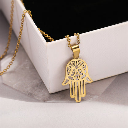 Ig Style Simple Style Star Moon Cat Stainless Steel Plating Inlay Zircon Pendant Necklace