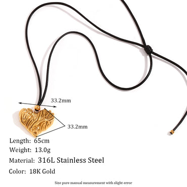 Vintage Style Simple Style Classic Style Heart Shape Stainless Steel Plating 18k Gold Plated Pendant Necklace