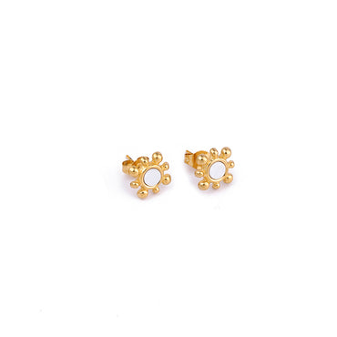 1 Pair Commute Flower Plating Inlay Stainless Steel Acrylic 18k Gold Plated Ear Studs