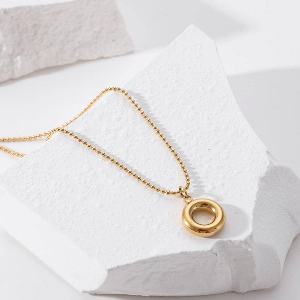 Vintage Style Simple Style Flower Stainless Steel Polishing Enamel Inlay Artificial Pearls 18k Gold Plated Pendant Necklace