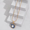Vintage Style Simple Style Flower Stainless Steel Polishing Enamel Inlay Artificial Pearls 18k Gold Plated Pendant Necklace