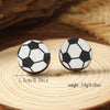 1 Pair Vacation Simple Style Ball Basketball Football Painted Wood Silver Plated Ear Studs