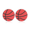 1 Pair Vacation Simple Style Ball Basketball Football Painted Wood Silver Plated Ear Studs