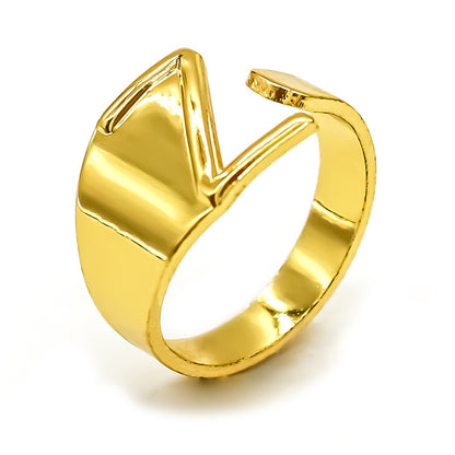 Vintage Style Geometric Letter Alloy Plating Unisex Open Rings