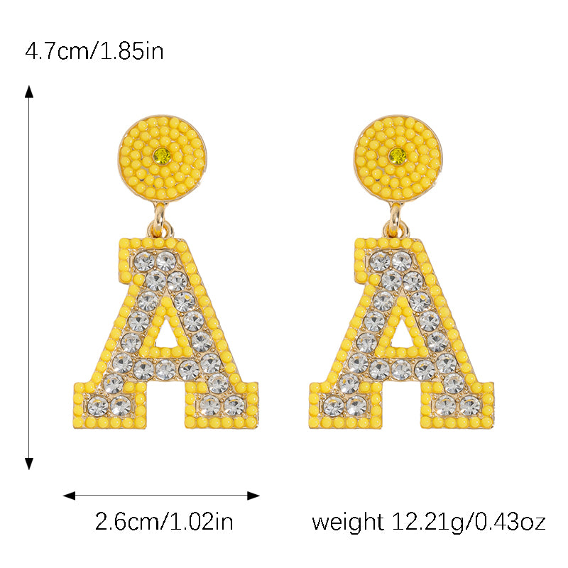1 Pair Casual Elegant Letter Polishing Plating Inlay Alloy Acrylic Gold Plated Silver Plated Drop Earrings