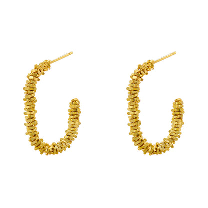 1 Pair Casual Simple Style Classic Style Circle Plating Copper 18k Gold Plated Hoop Earrings