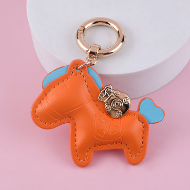 Cartoon Style Horse Pu Leather Unisex Keychain
