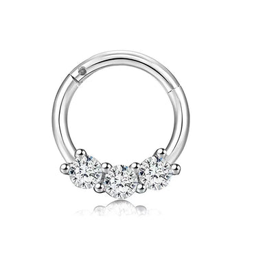 Cute Sweet Solid Color Stainless Steel Zircon Nose Ring In Bulk