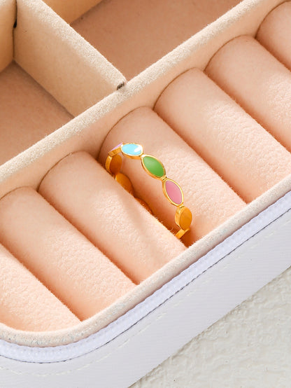 Simple Style Oval Stainless Steel Plating 18k Gold Plated Open Rings