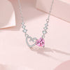 Simple Style Heart Shape Sterling Silver Polishing Plating Inlay Zircon Necklace