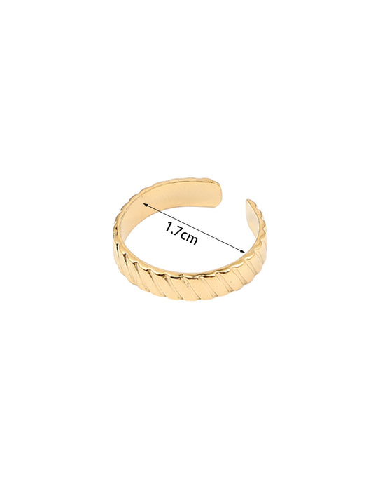 Simple Style Solid Color Stainless Steel Plating 18k Gold Plated Open Rings