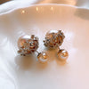 1 Pair Baroque Style Heart Shape Flower Tassel Inlay Alloy Artificial Pearls Rhinestones Drop Earrings
