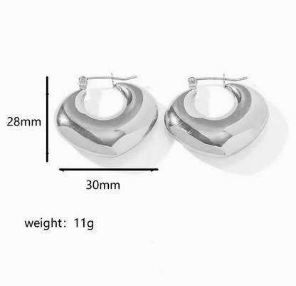 1 Pair Simple Style Heart Shape Polishing Plating Stainless Steel 18k Gold Plated Ear Studs