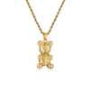 Simple Style Little Bear Stainless Steel Copper Plating Inlay Zircon Pendant Necklace