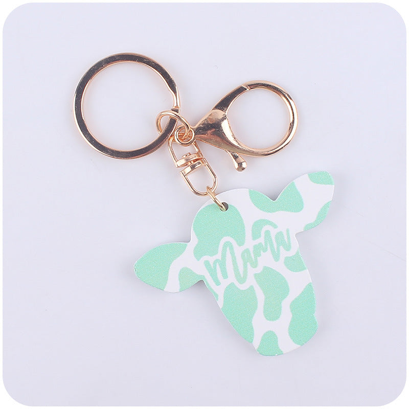Cartoon Style Letter Wood Mother's Day Unisex Bag Pendant Keychain