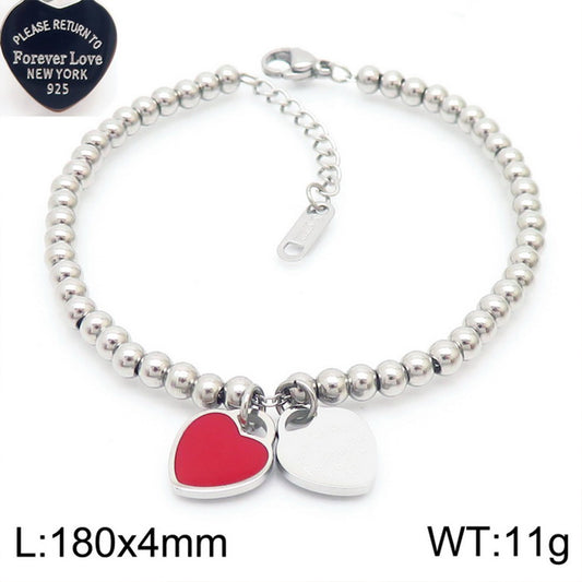 Sweet Heart Shape Titanium Steel Bracelets