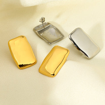 1 Pair Elegant Wedding Classic Style Square Plating Stainless Steel 18k Gold Plated Ear Studs
