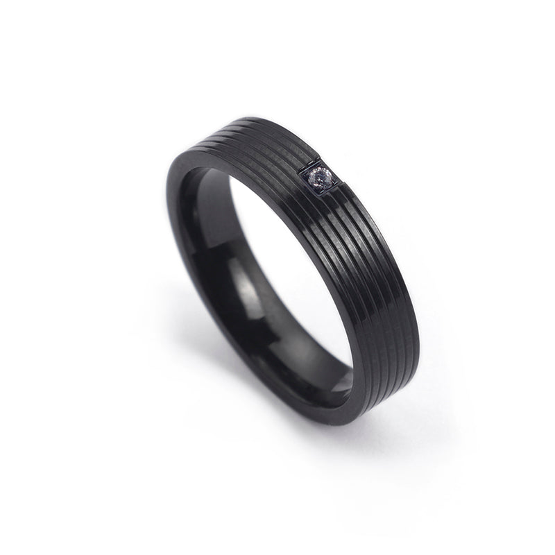 Simple Style Geometric Titanium Steel Rings