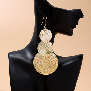 1 Pair Casual Exaggerated Leaf Circle Alloy Drop Earrings