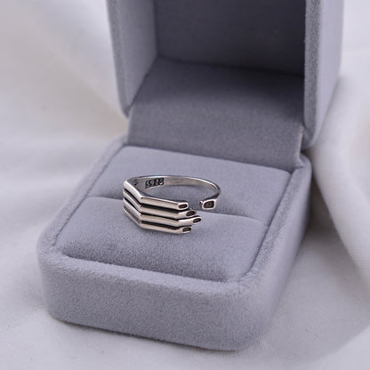 Vintage Style Hand Copper Plating Silver Plated Open Rings