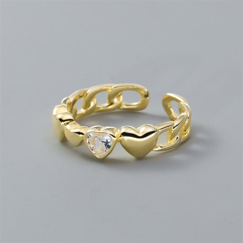 Sweet Heart Shape Copper Plating Silver Plated Rings