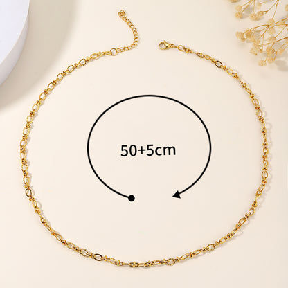 Simple Style Solid Color Stainless Steel Plating 18k Gold Plated Necklace
