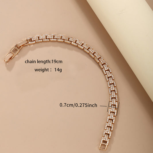 Xuping Shiny Solid Color 18k Gold Plated Artificial Diamond Alloy Copper Wholesale Bracelets