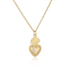 Ig Style Simple Style Heart Shape Copper Plating Inlay Zircon Gold Plated Pendant Necklace
