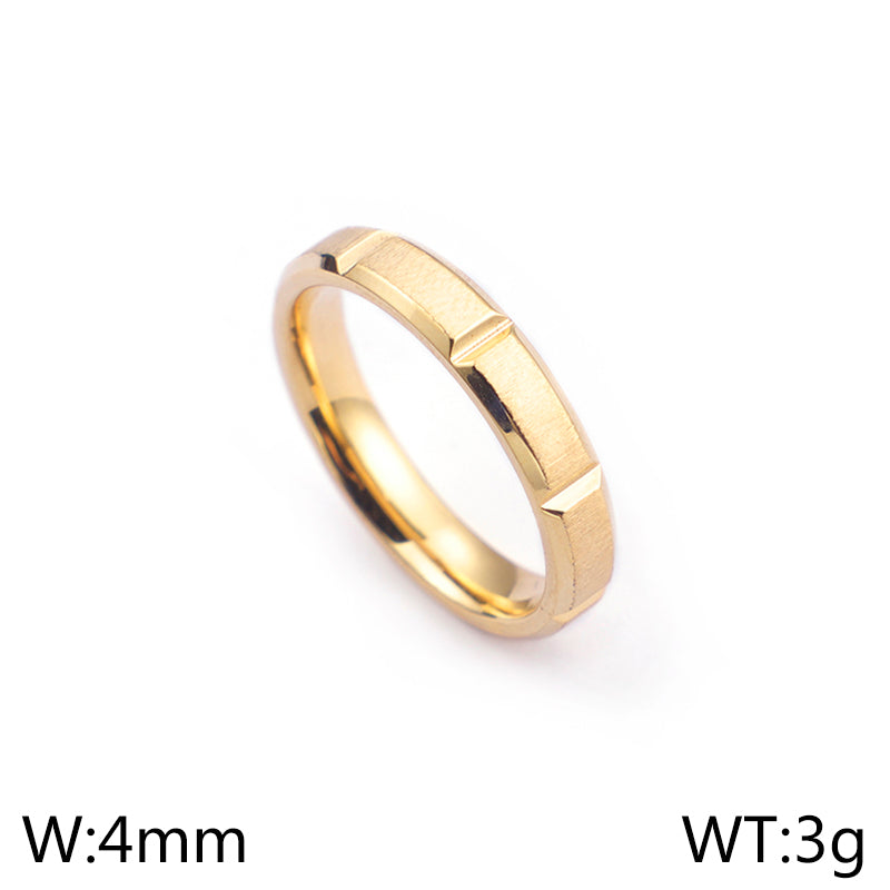 Simple Style Solid Color Titanium Steel Rings