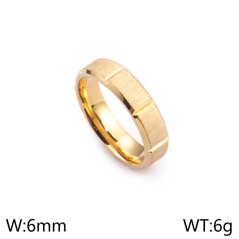 Simple Style Solid Color Titanium Steel Rings